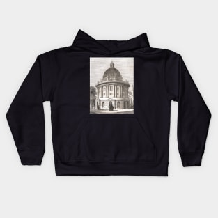 Radcliffe camera, Radcliffe Square, Oxford, England, 19th century scene Kids Hoodie